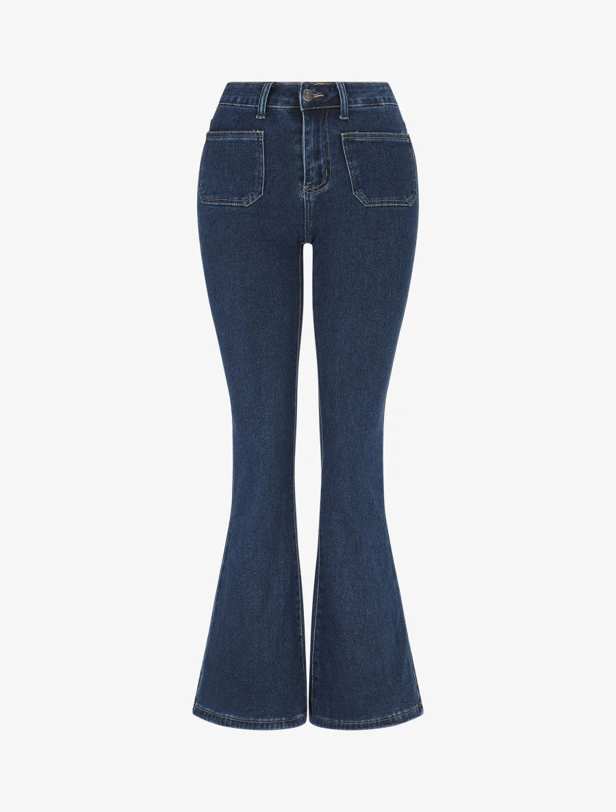 4-zakken flare jeans - blauw