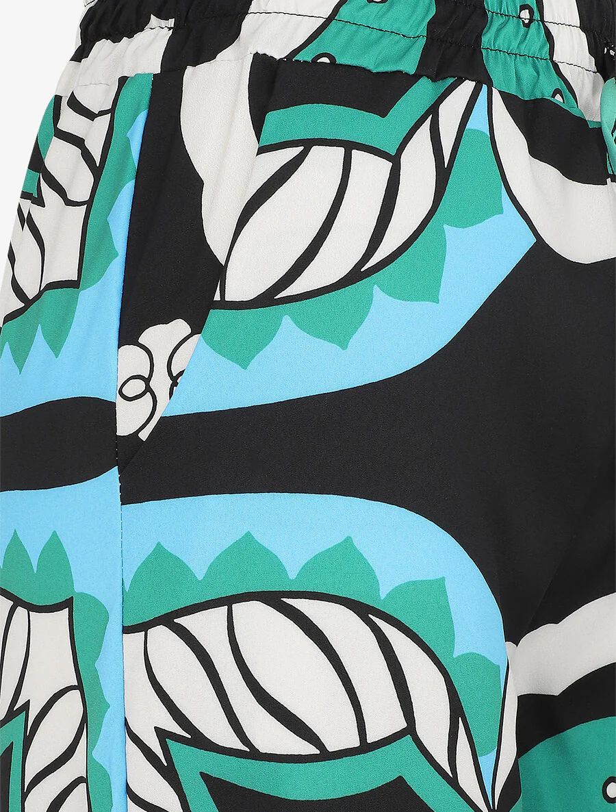 70's gedrukte wijde broek - Zwart - Image 3