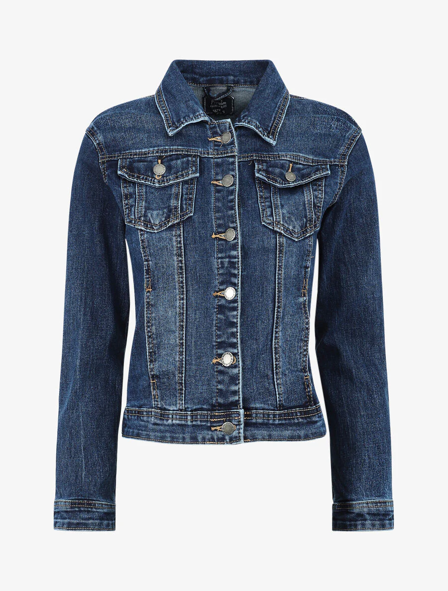 Aangepaste jeansjas - Blauw