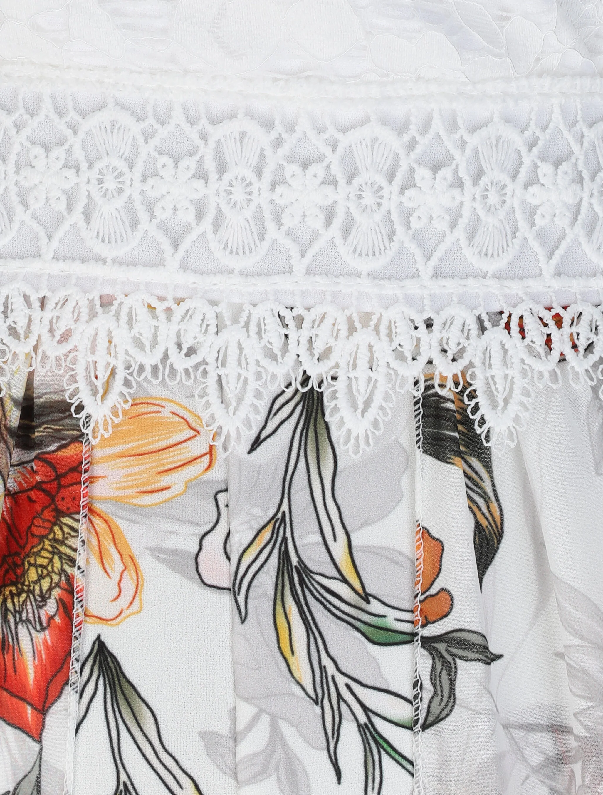 Aangepaste shorts met een tropische orchidee print - Wit - Image 3