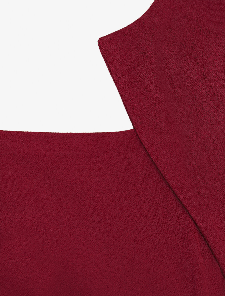 Aansluitende jurk met stijlvolle cut-out kraag - Bordeaux - Image 3