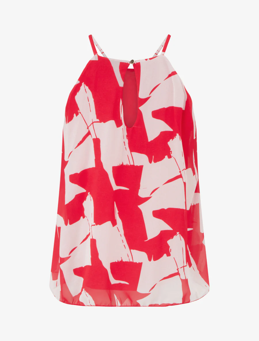 Abstracte bedrukte vloeiende top - Rood - Image 2