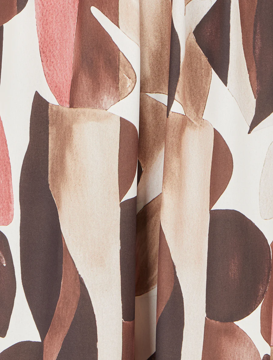 Abstracte print jumpsuit met elastische taille. - Bruin - Image 3