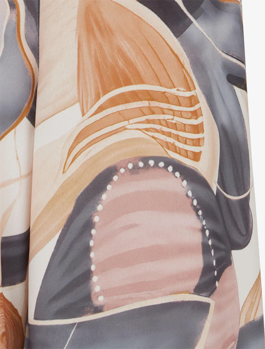 Abstracte printbroek met elastische tailleband - Zwart - Image 3