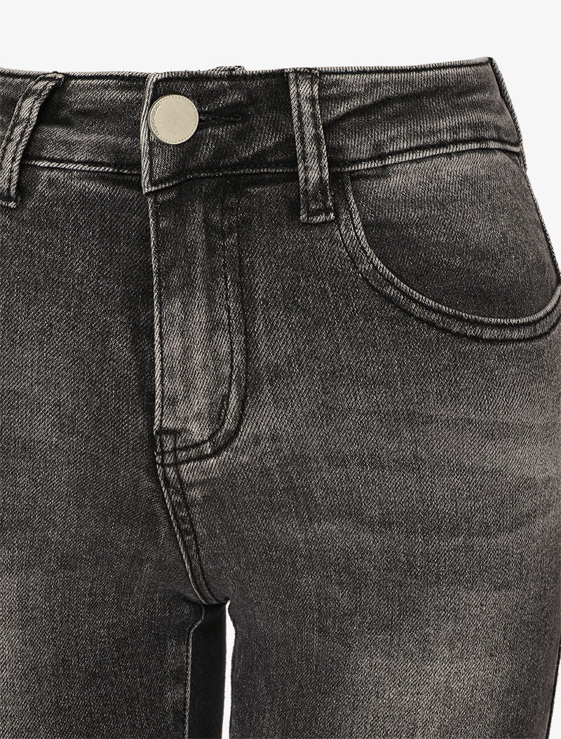 Afgewassen skinny jeans met contrasterende naden aan de achterkant - Donkergrijs - Image 3