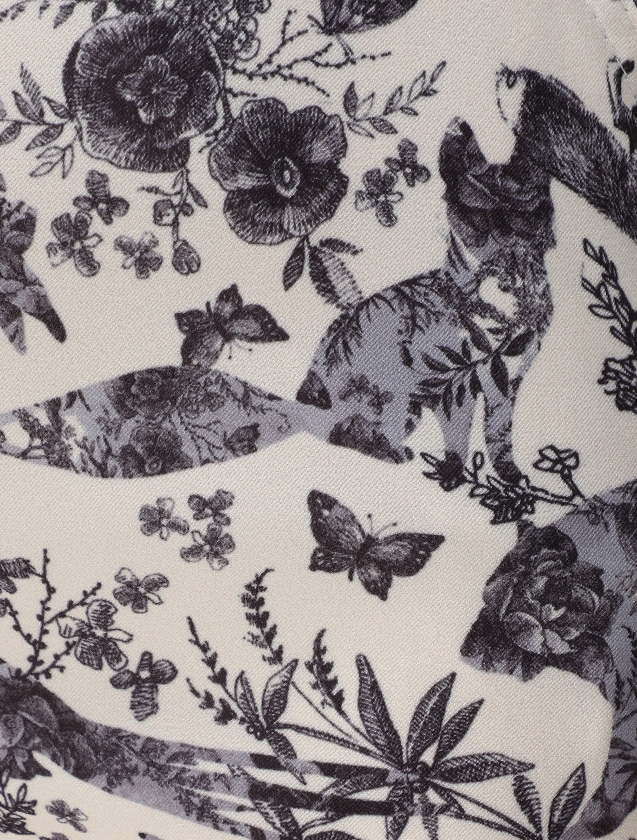 Animal print broek met omgekeerde zijde - Zwart - Image 3