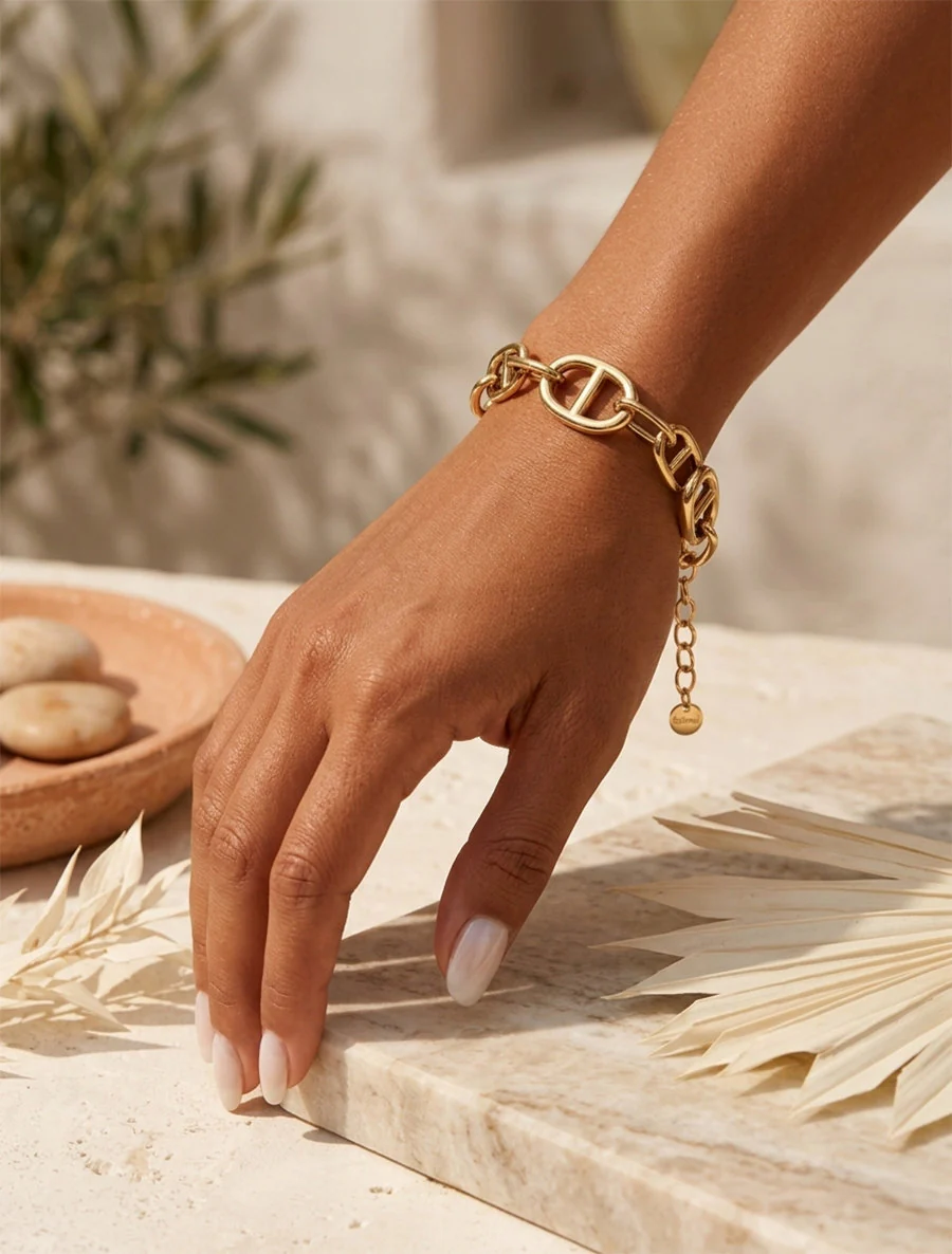 Armband met ankerketting schakels - Goud