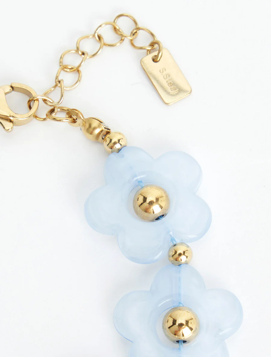 Armband met bloemenmotief van hars - Blauw - Image 3