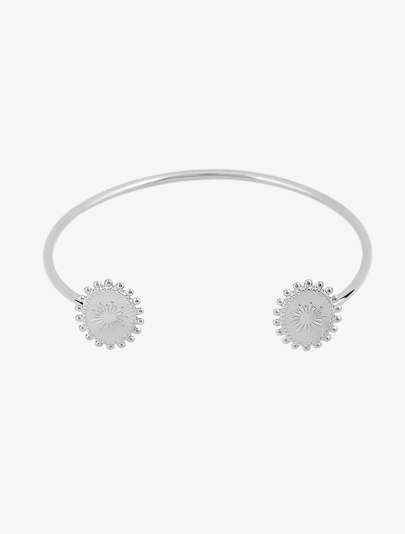Armband met gestructureerde medailles - zilver