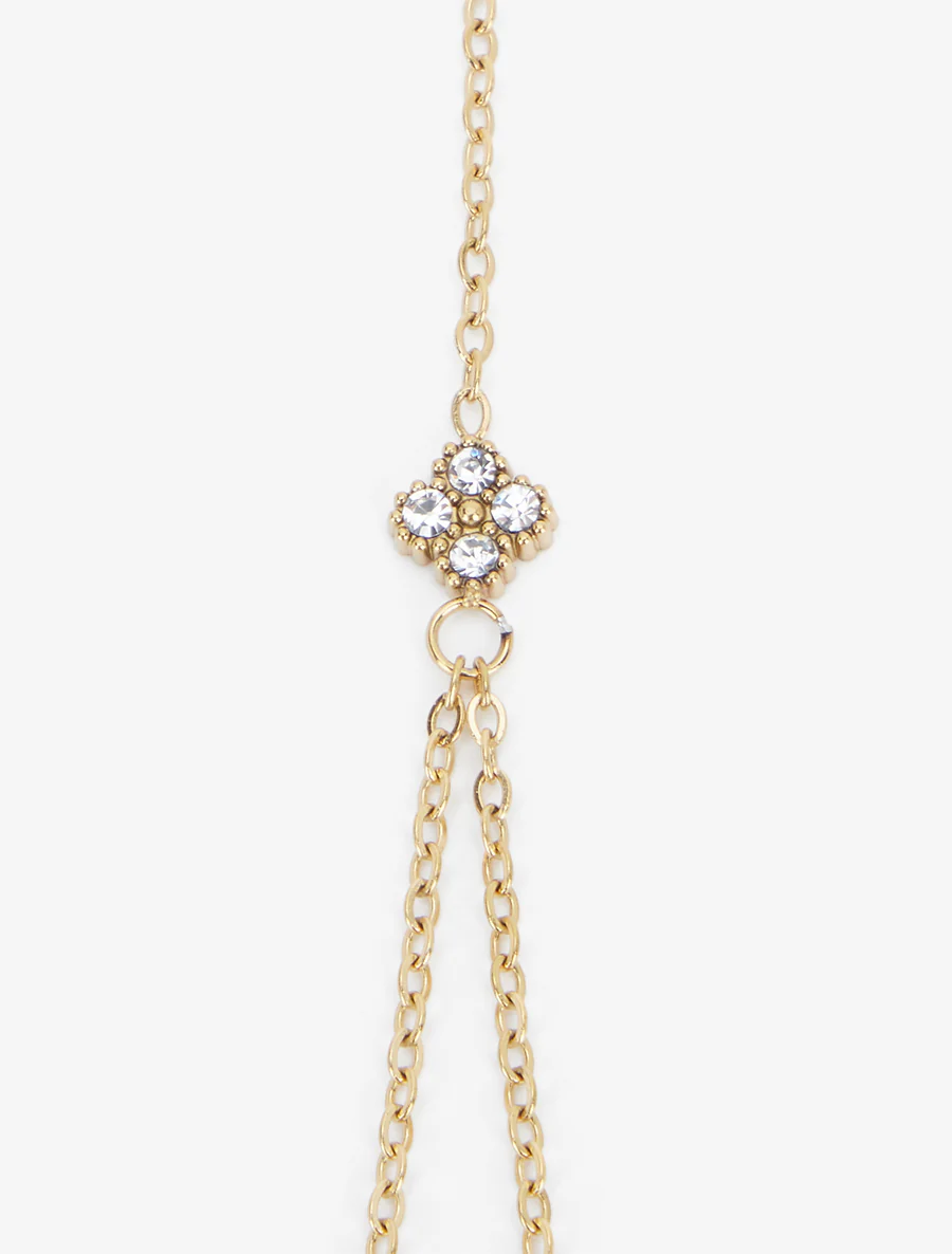 Armband met klavers versierd met witte zirkonia's - Goud - Image 3