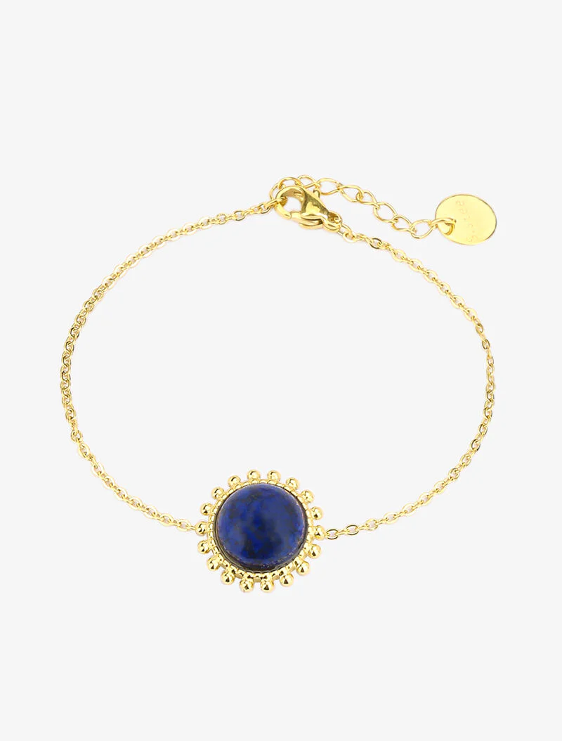 Armband met reliëf gekleurde plaat - blauw