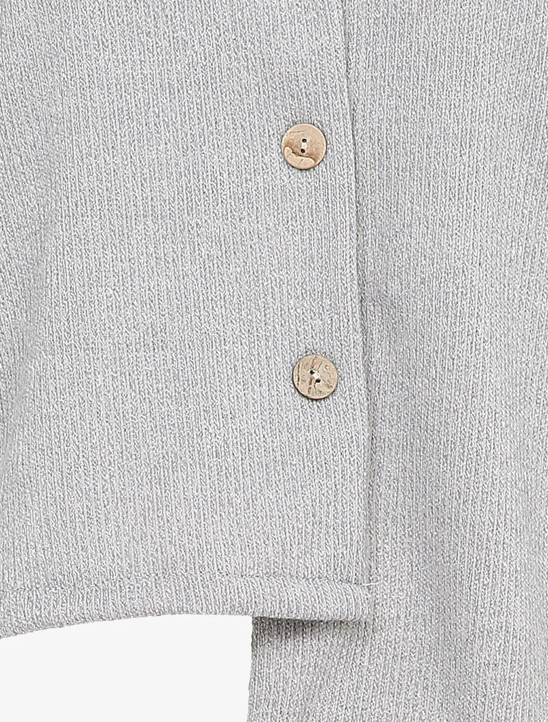 Cardigan met asymmetrische randen - Lichtgrijs - Image 3