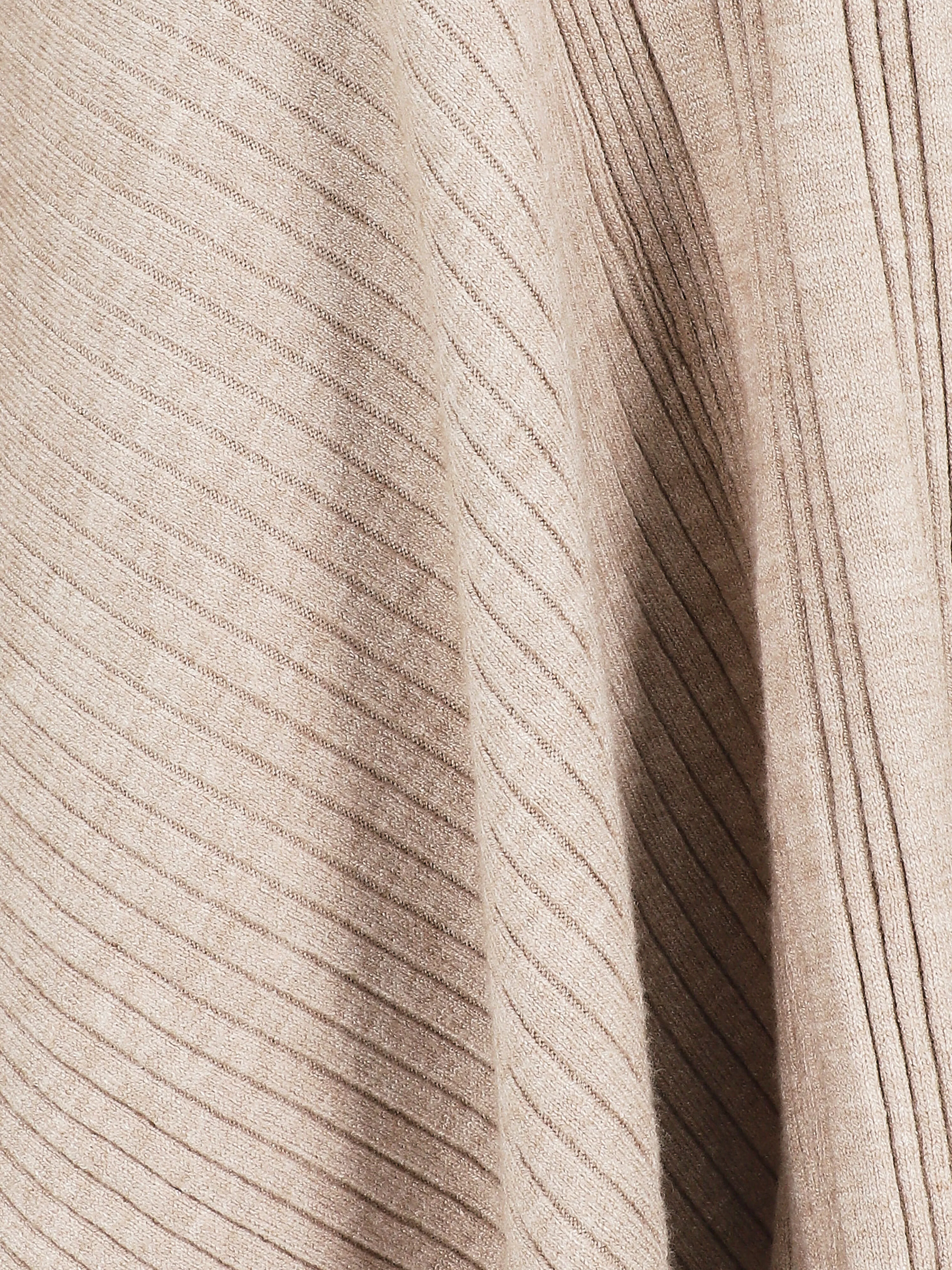 Asymmetrisch geribd vest - beige - Image 3