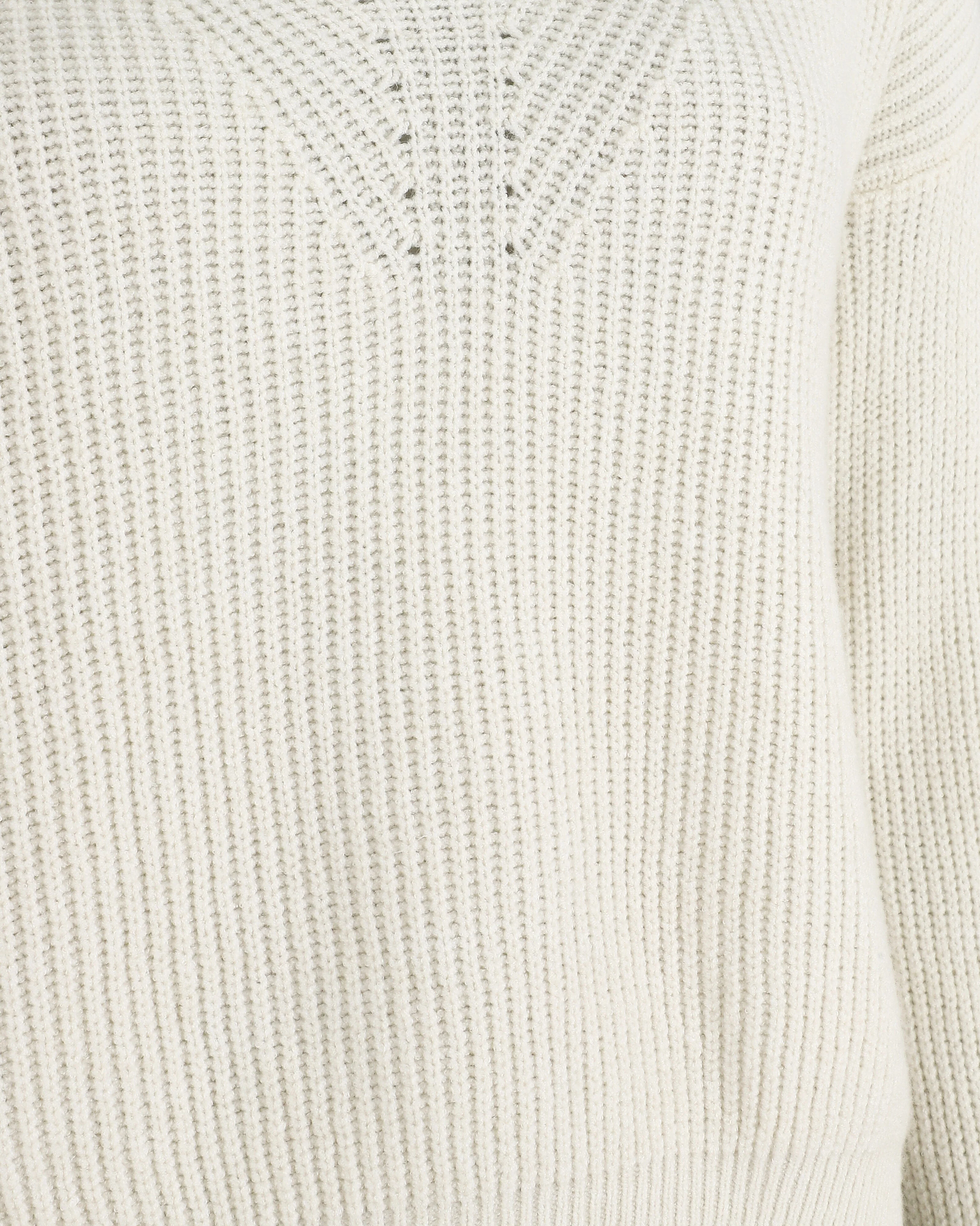 Asymmetrische crop trui met V-hals - wit - Image 3