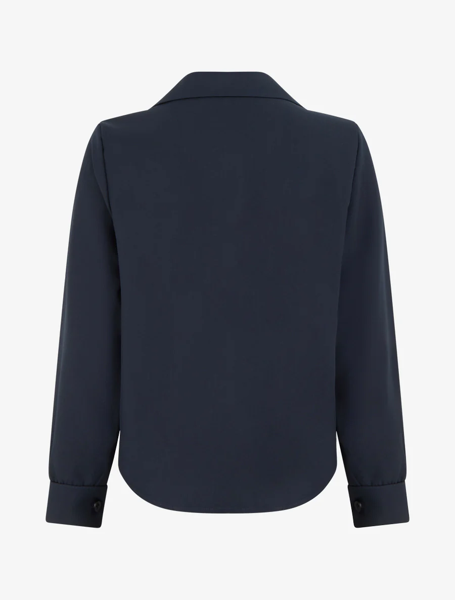 Asymmetrische geknoopte blouse - Marine - Image 2