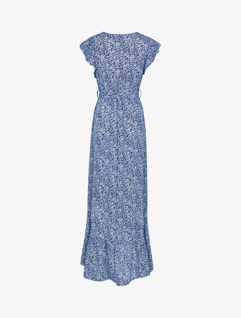 Asymmetrische jurk met kleine bloemenprint - marine - Image 2