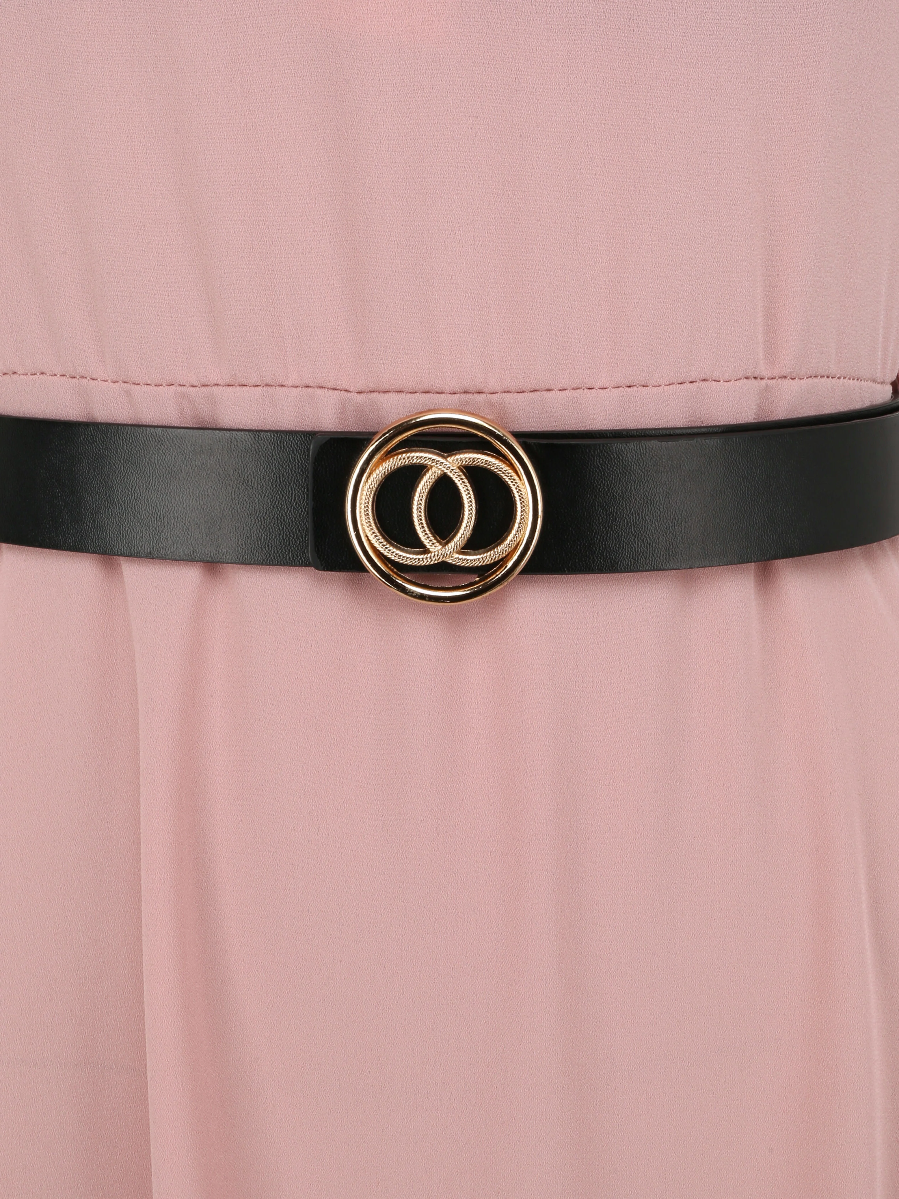 Asymmetrische lange jurk met skatersnit - Oudroze - Image 3