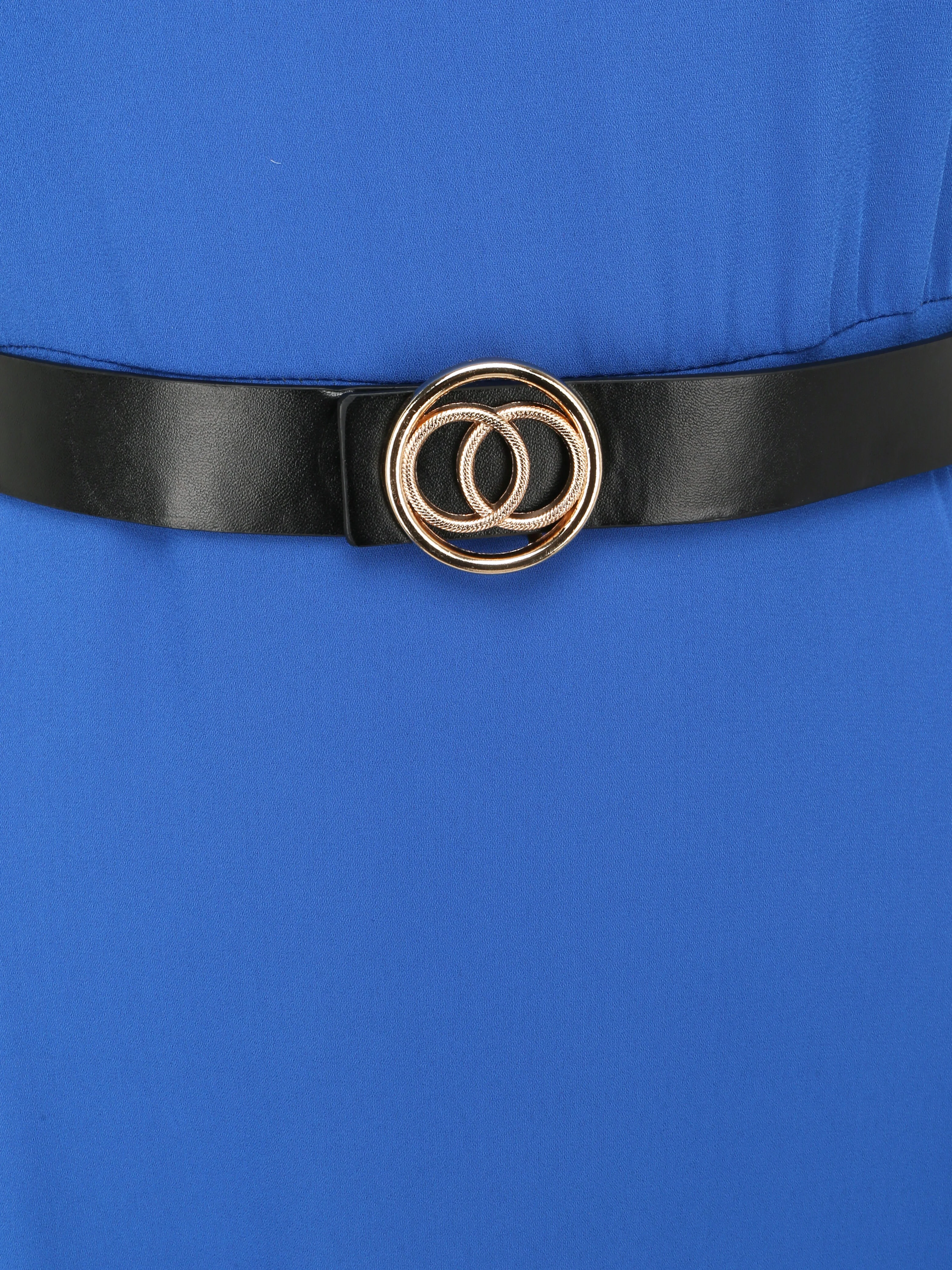 Asymmetrische lange jurk met schaatsmodel - Elektrisch blauw - Image 3