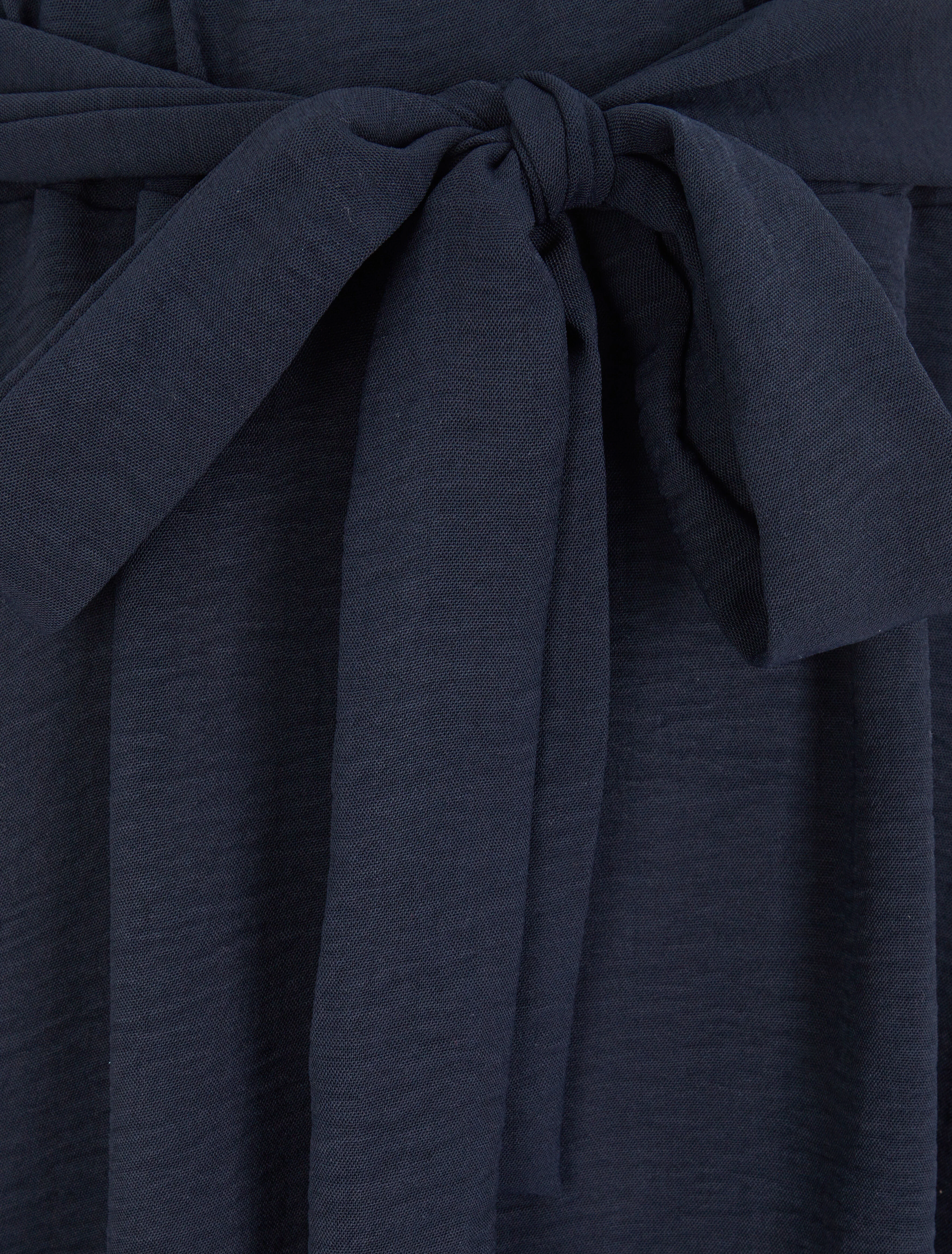 Lange rok met asymmetrische randen - Marineblauw - Image 4