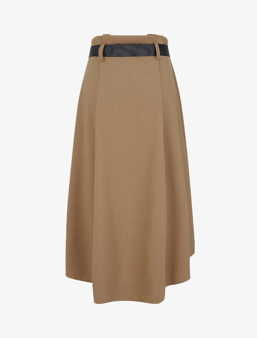 Asymmetrische midi-rok - Bruin - Image 2