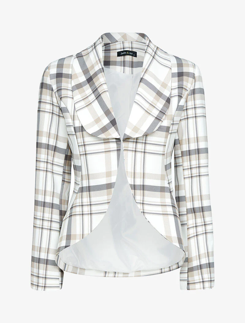 Asymmetrisch open blazer - Beige