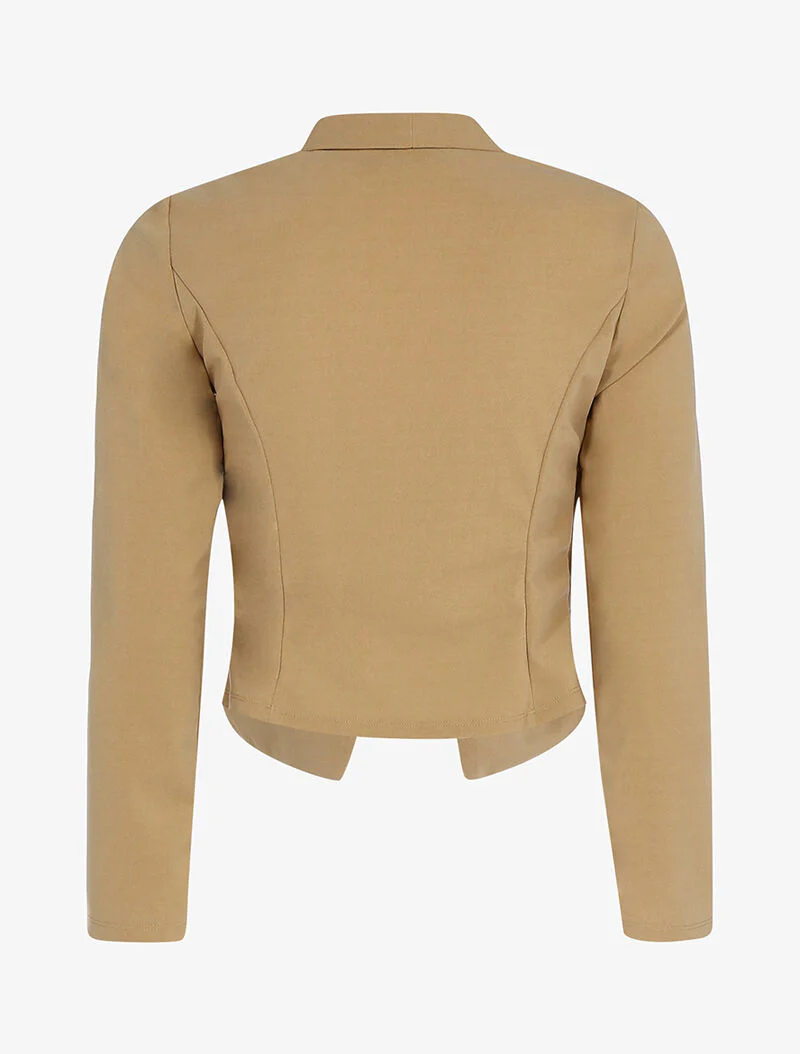 Jas met licht asymmetrische panden - camel - Image 2