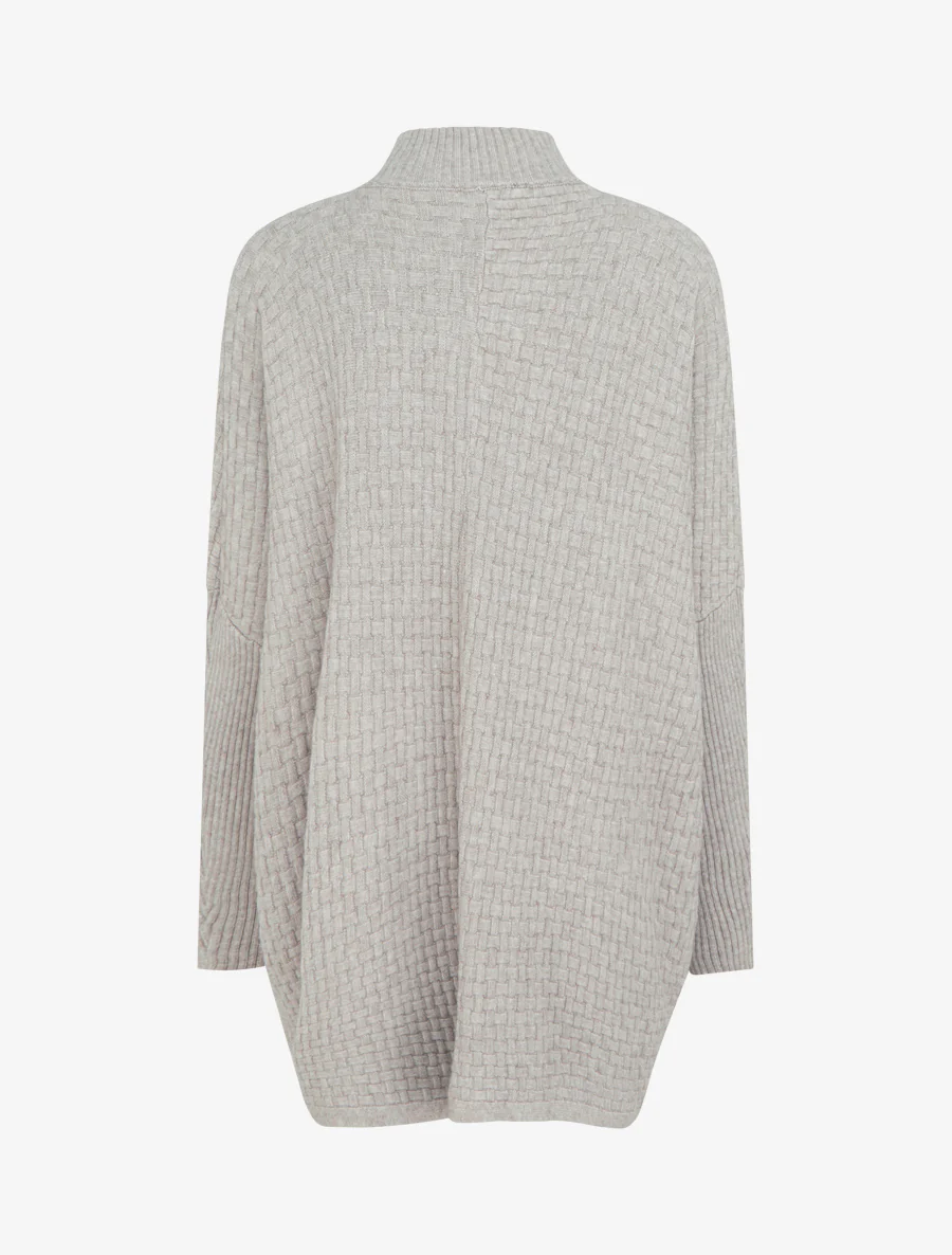 Asymmetrische poncho met opstaande kraag - Mol - Image 2