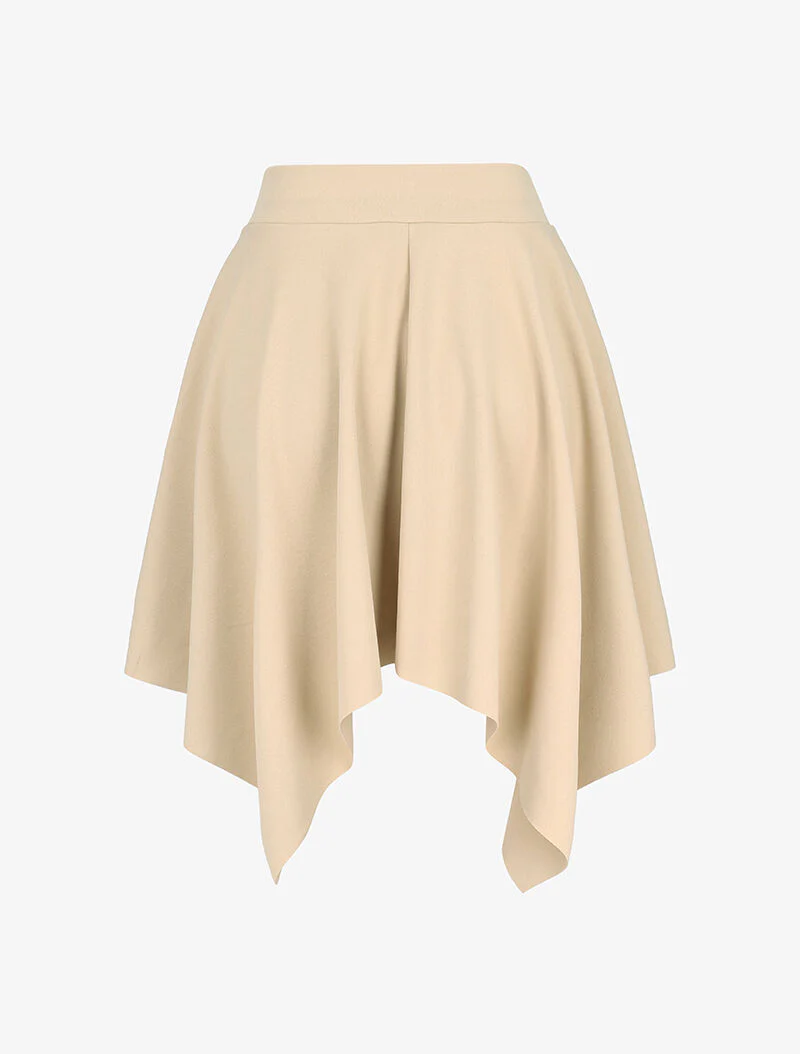 Asymmetrische skaterrok - beige - Image 2