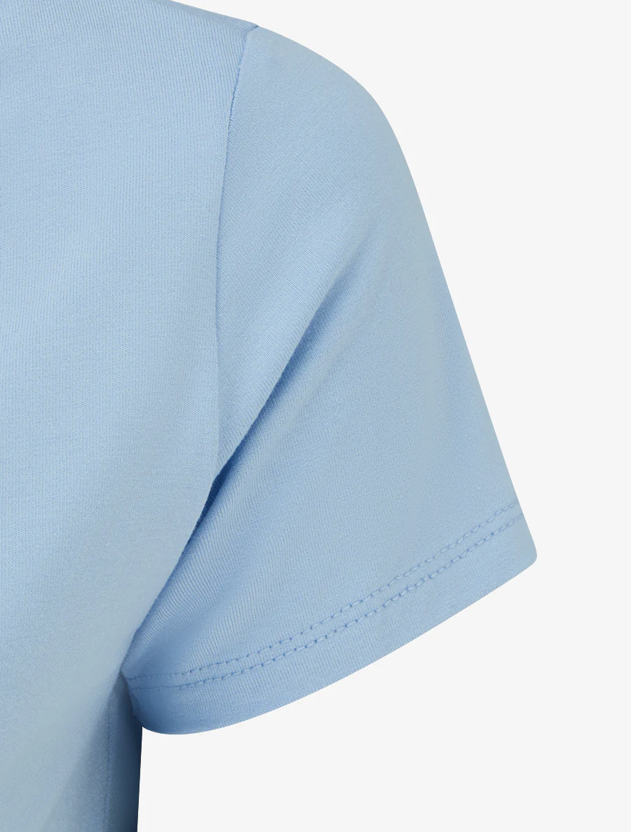 Asymmetrische top met korte mouwen - Lichtblauw - Image 3