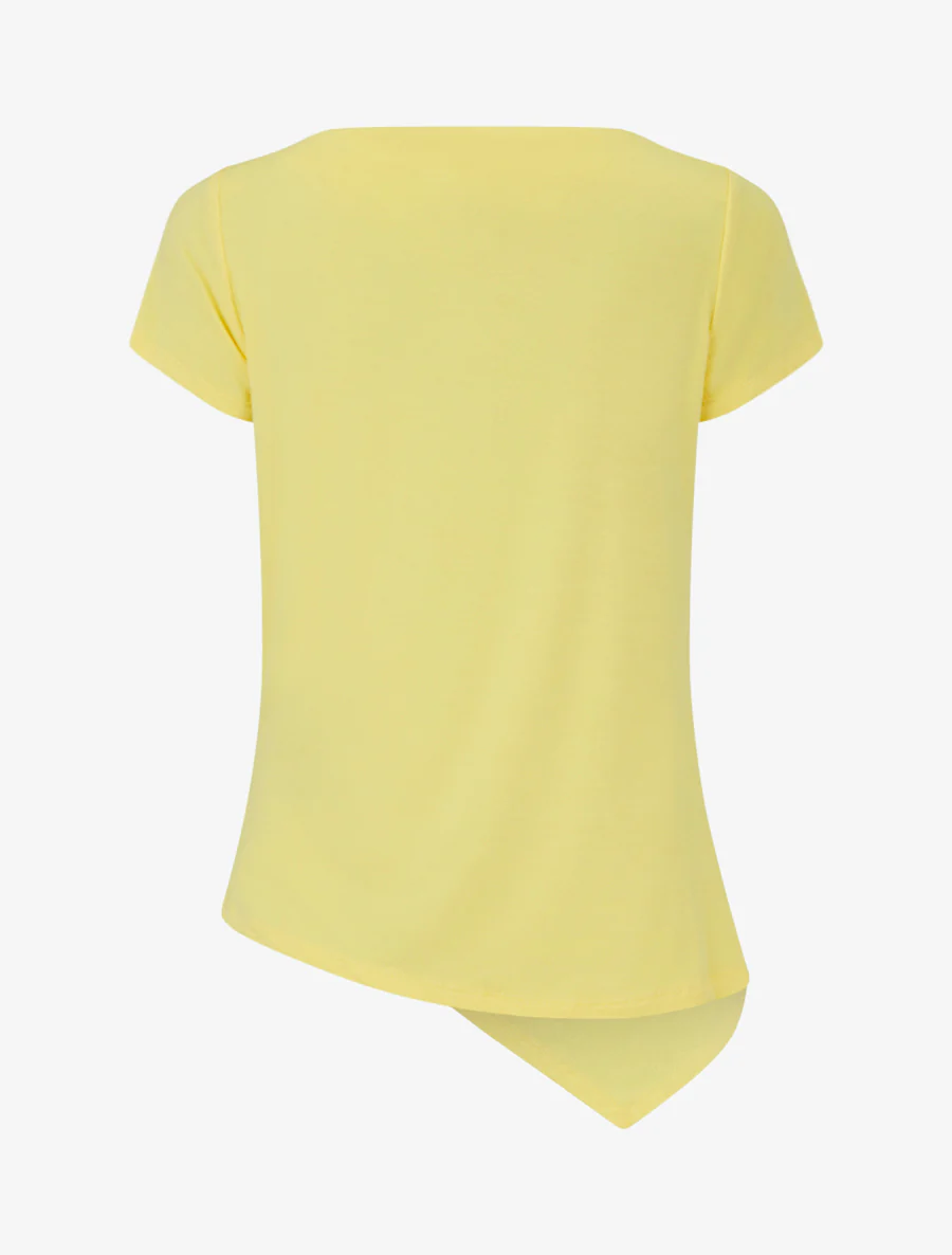 Asymmetrische top met korte mouwen - Geel - Image 2
