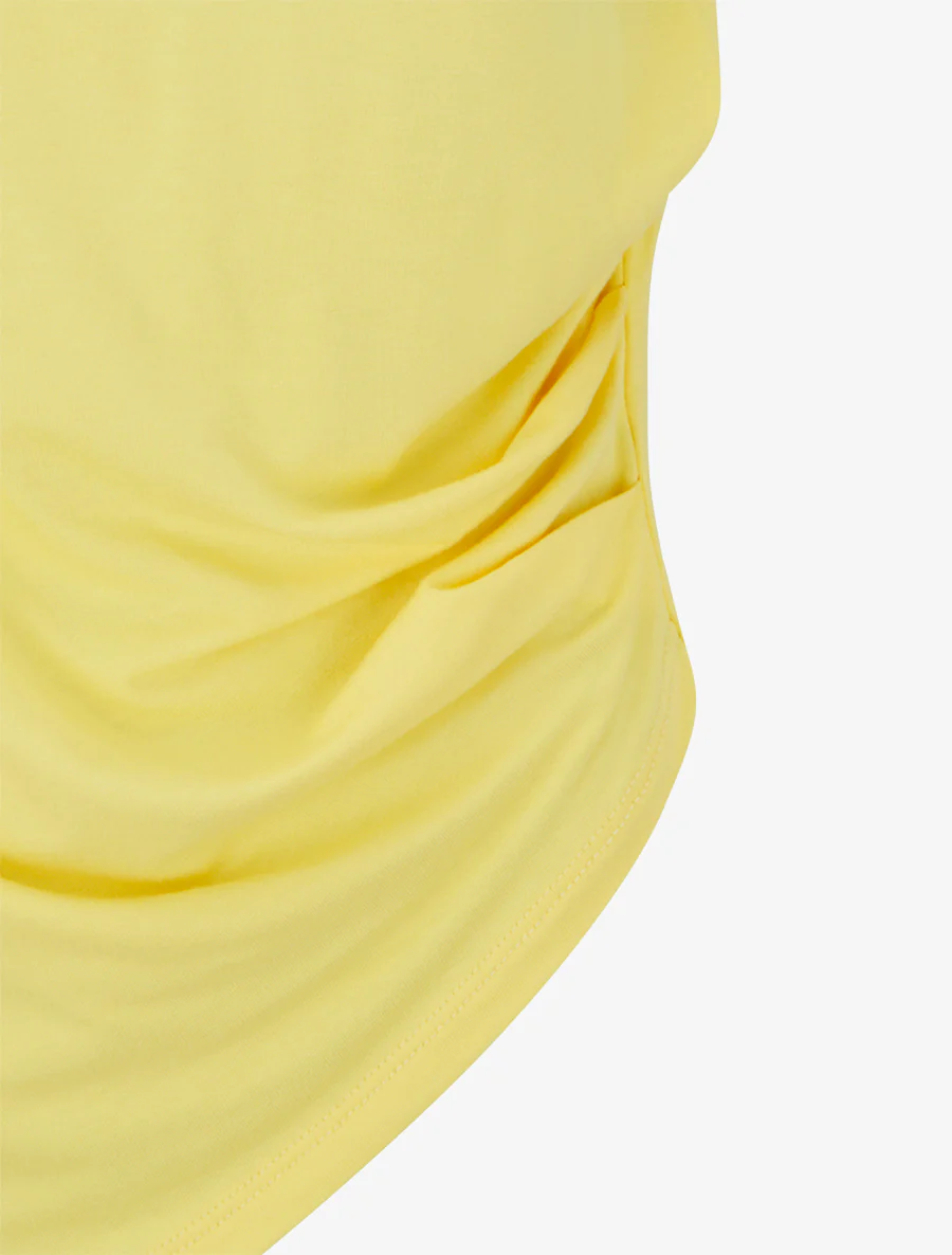 Asymmetrische top met korte mouwen - Geel - Image 3
