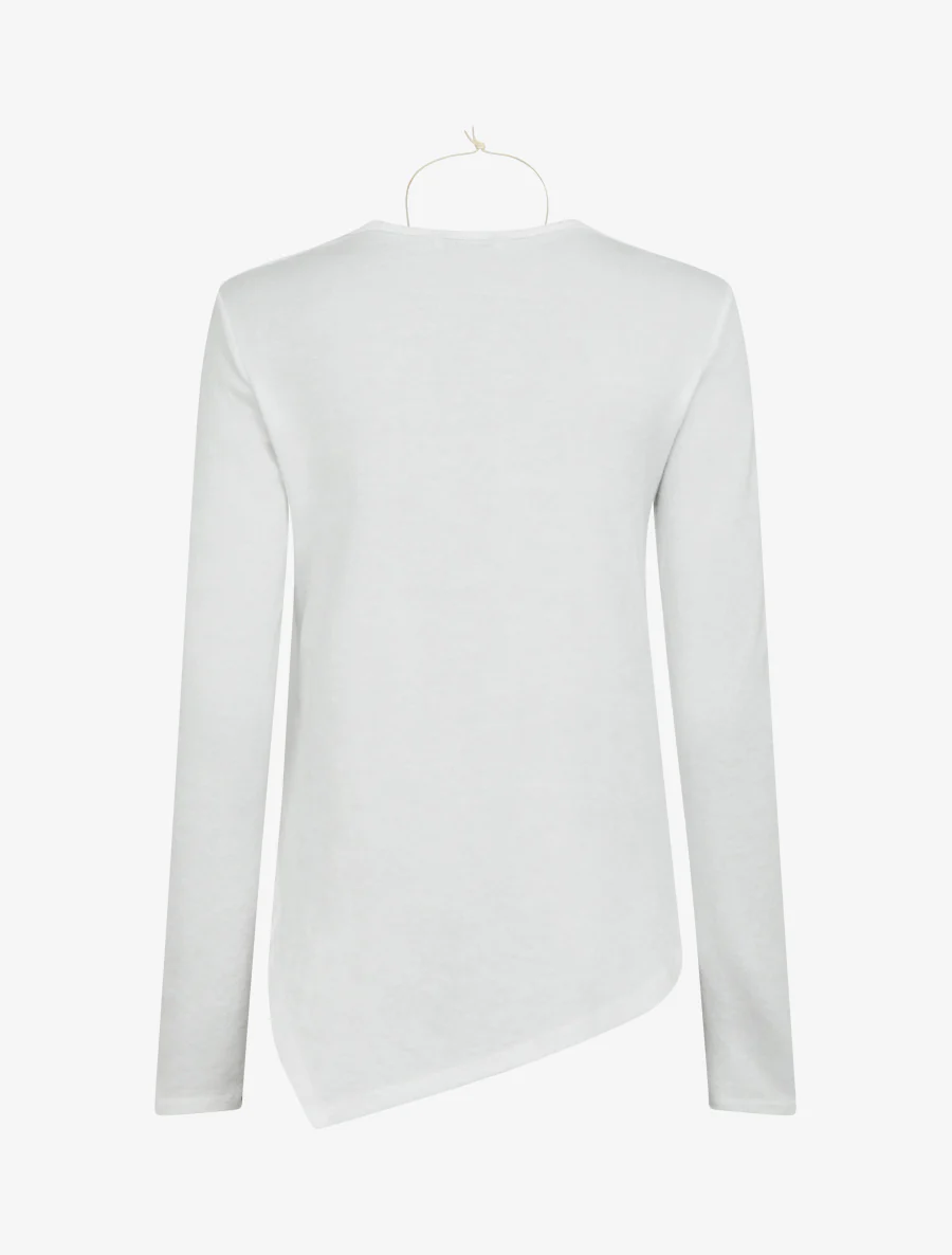 Asymmetrische trui met watervalkraag - Wit - Image 2
