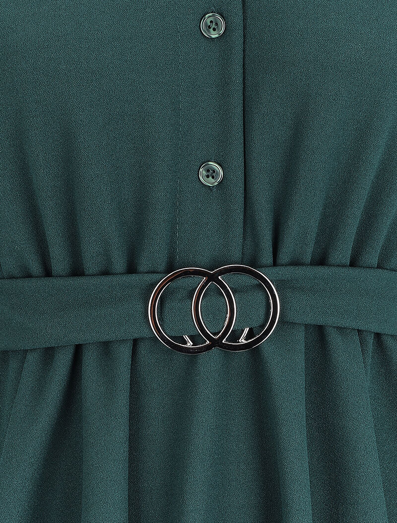Asymmetrische tuniek met gestileerde gesp - Groen - Image 3
