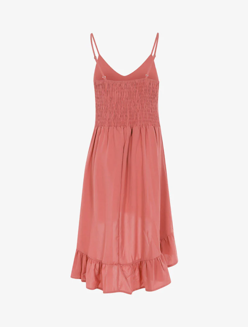 Asymmetrische jurk met ruches - roze - Image 3