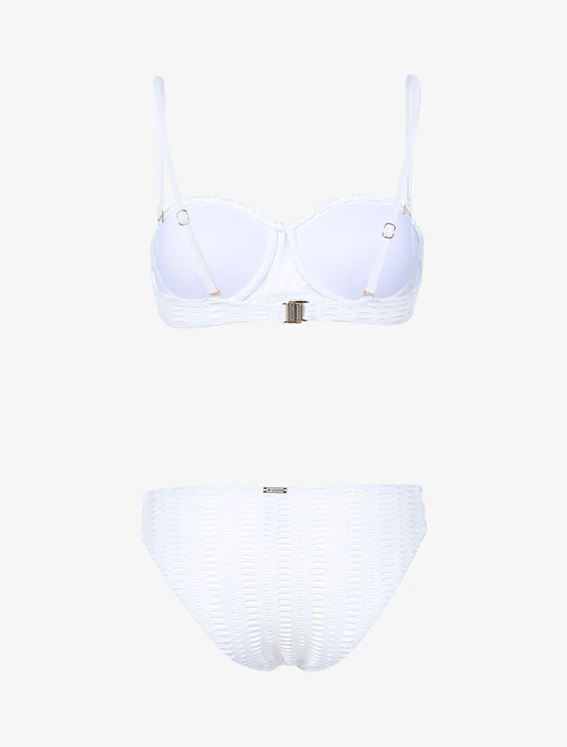 Balconette bikini met grafisch opengewerkt voering - wit - Image 2