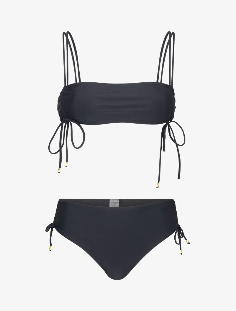 Bandeau-bikini met bandjes - zwart