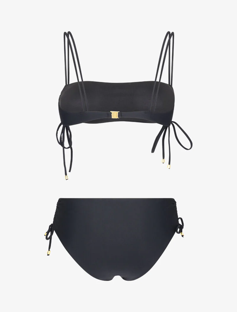 Bandeau-bikini met bandjes - zwart - Image 2