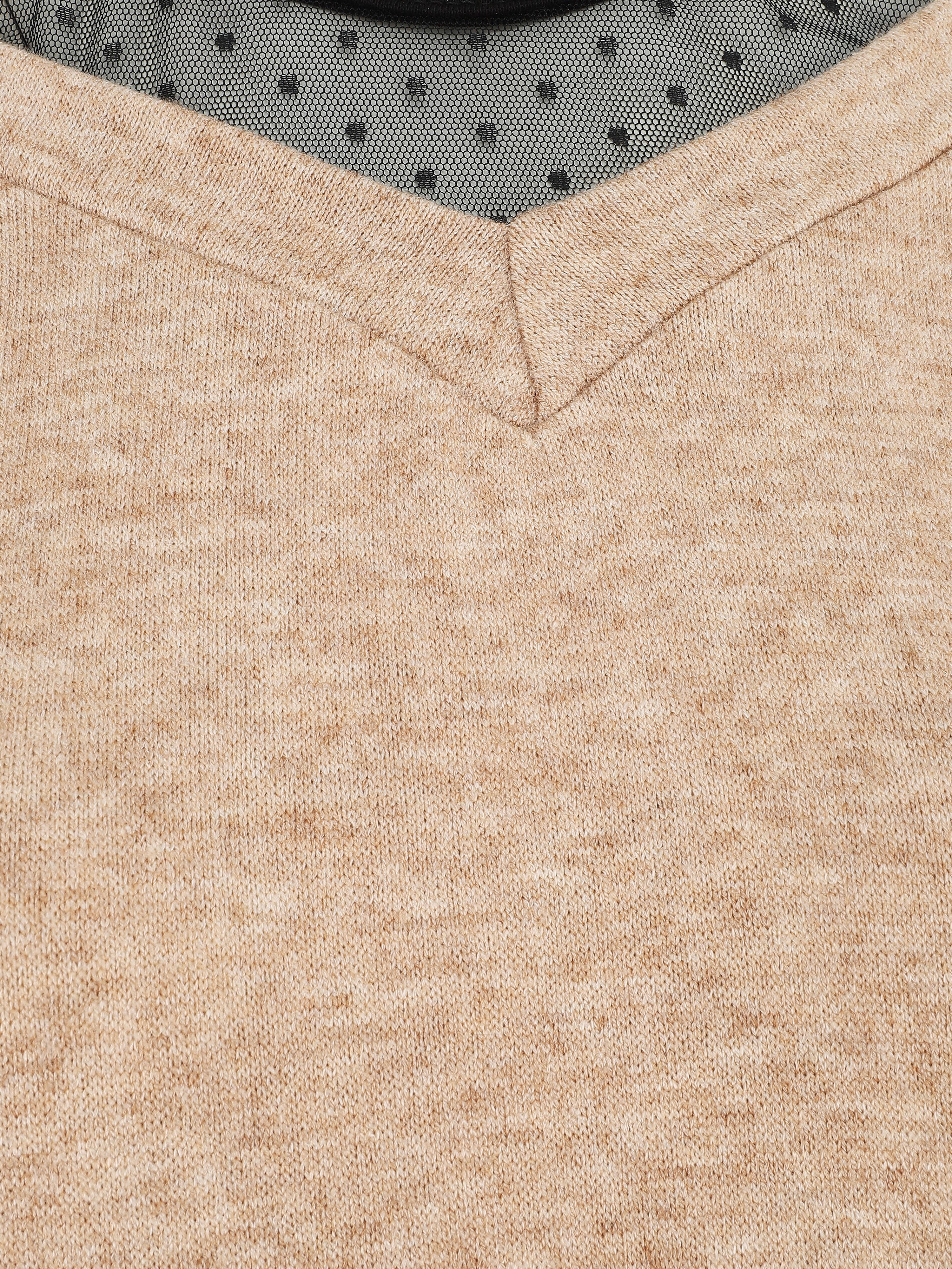 Bardot trui trompe l'oeil - Beige - Image 3