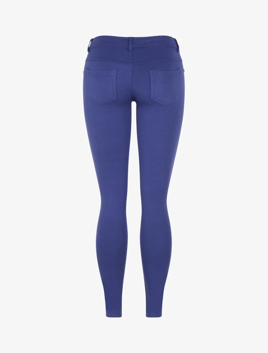 Basale laaggetailleerde broek - Elektrisch blauw - Image 2