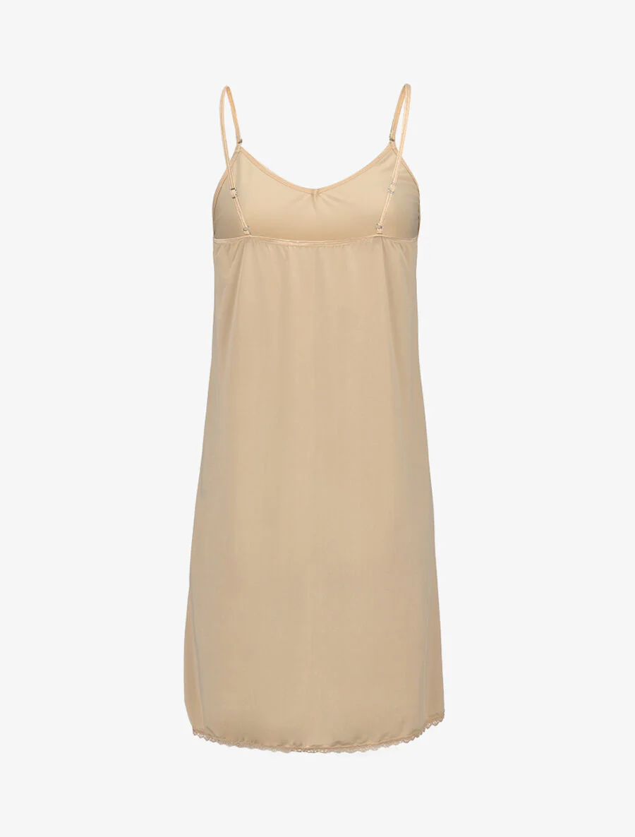 Basis nachthemd met kanten rand - beige - Image 3