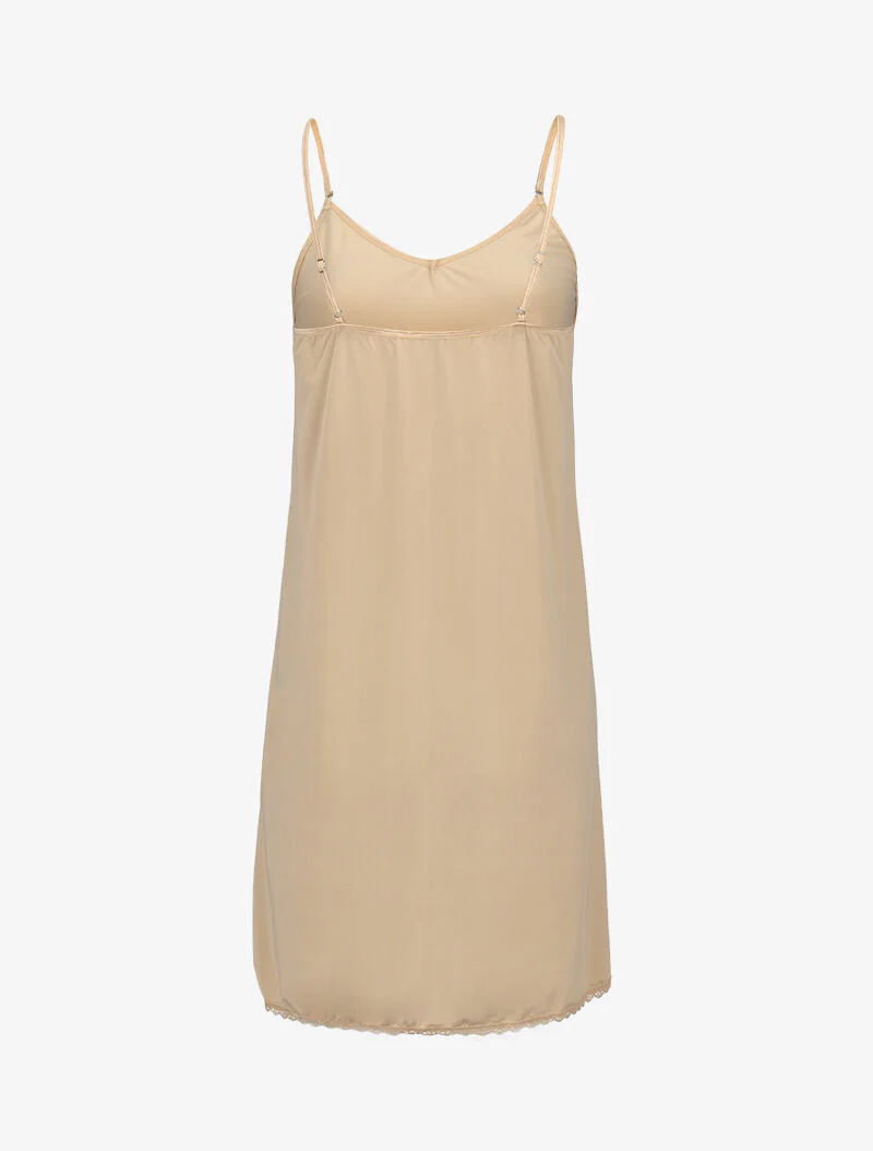 Basis nachthemd met kanten rand - beige - Image 4