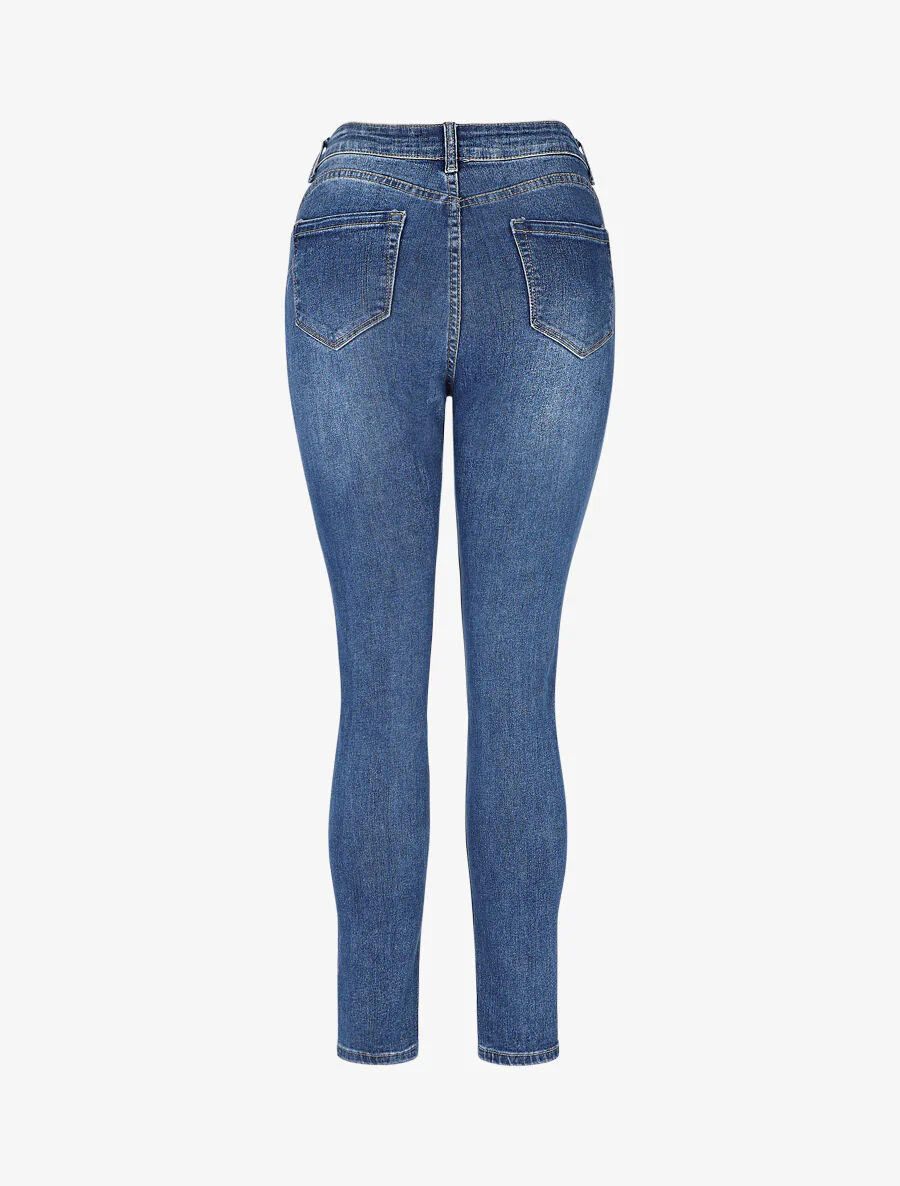 Basic push-up jeans met skinny pasvorm - blauw - Image 2