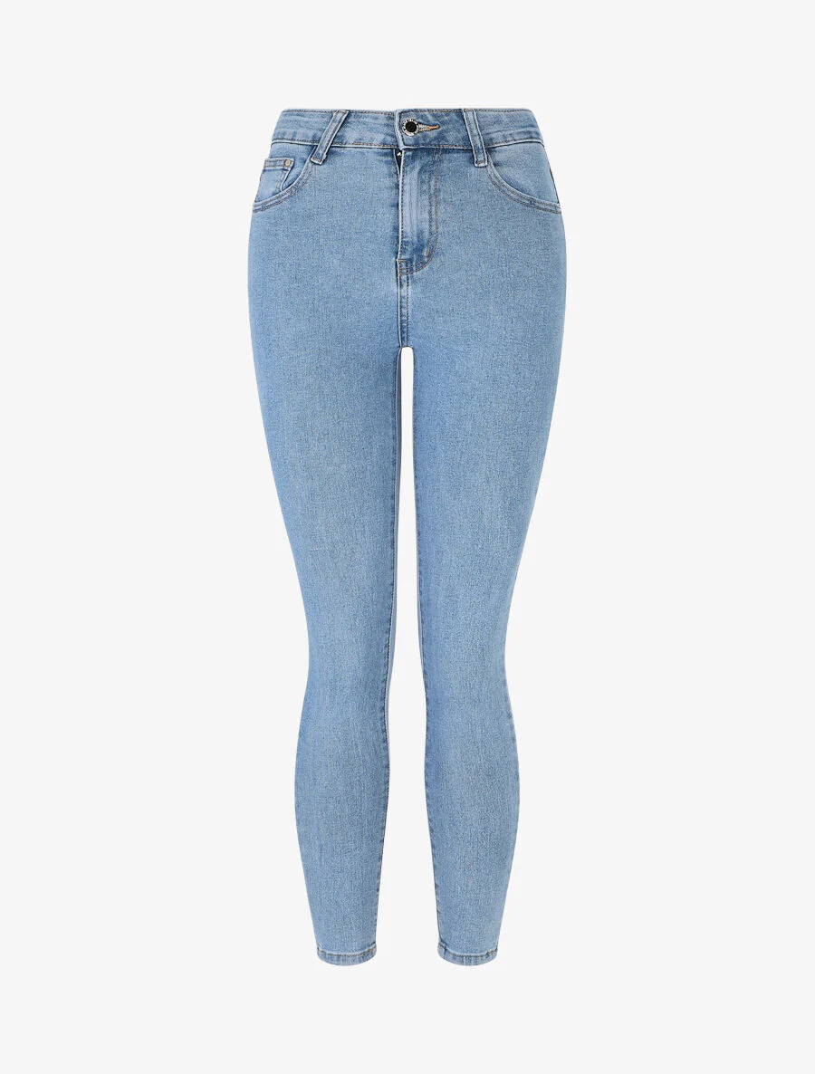 Basic skinny jeans met standaard taille - Lichtblauw