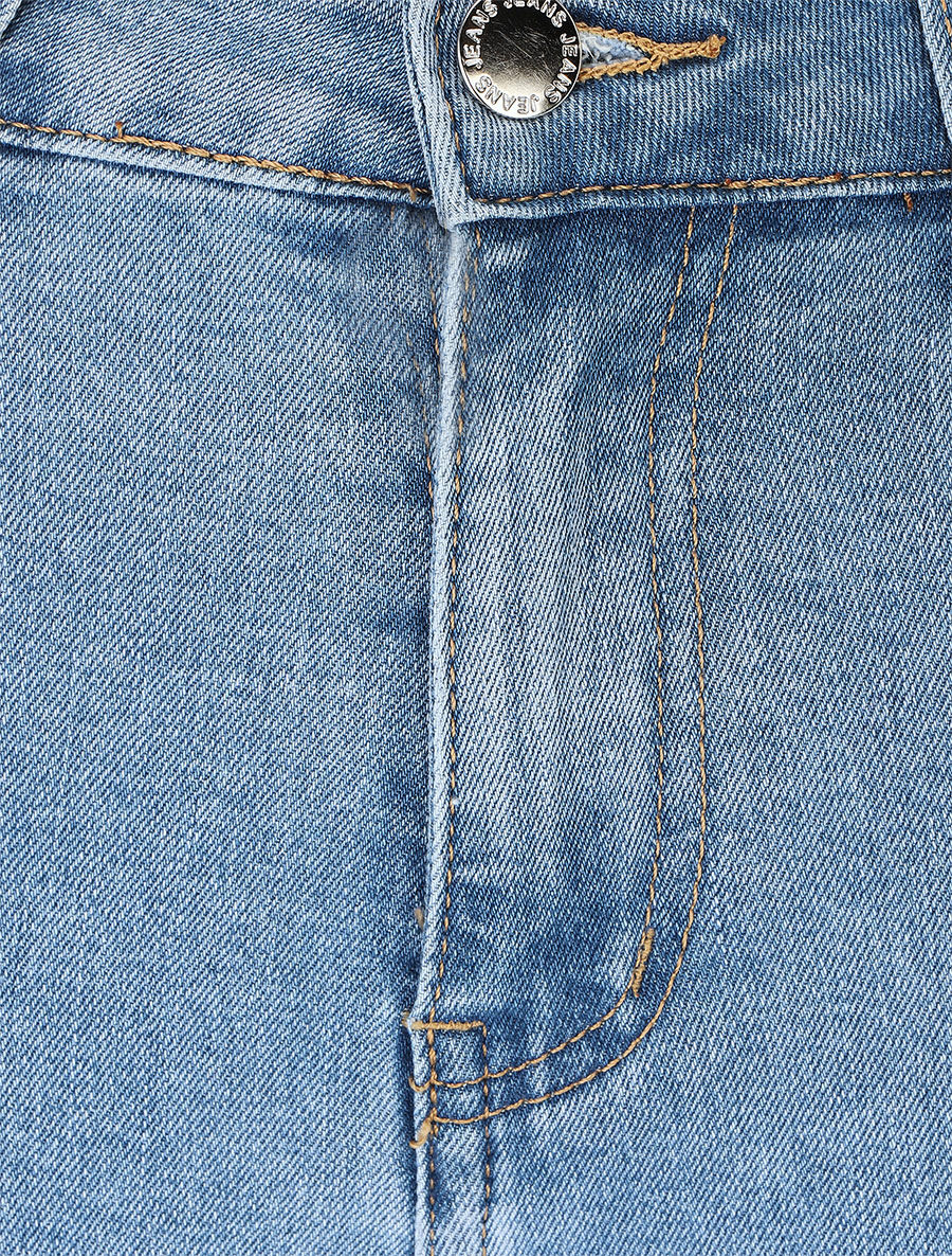 Basic skinny jeans met standaard taille - Lichtblauw - Image 3