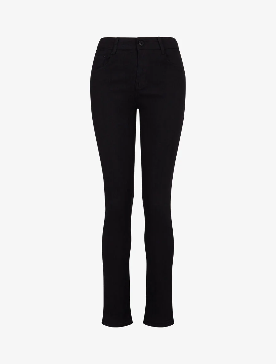Basic slim-fit push-up jeans - Zwart