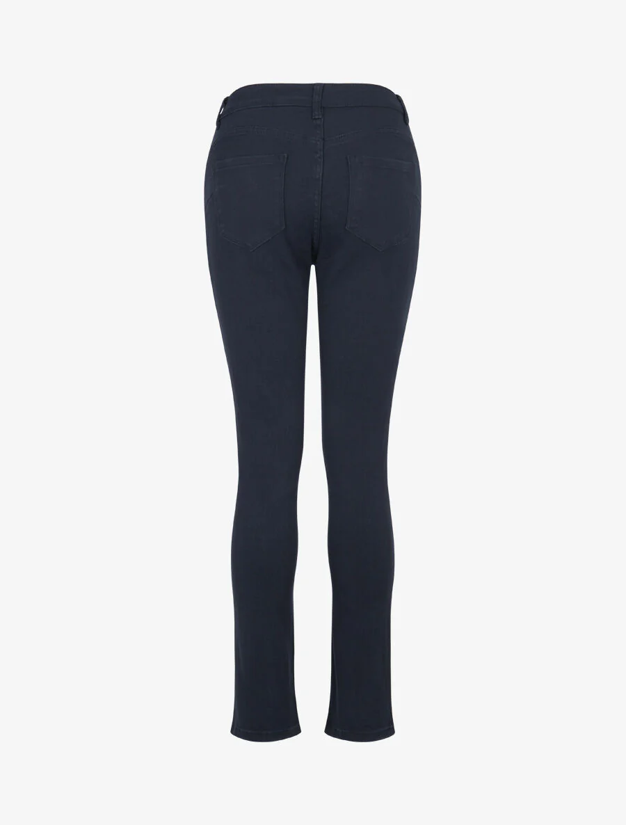 Basic slim-fit push-up jeans - Donkerblauw - Image 2