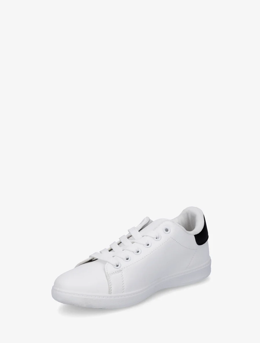 Basic sneakers van imitatieleer - Zwart/wit - Image 3