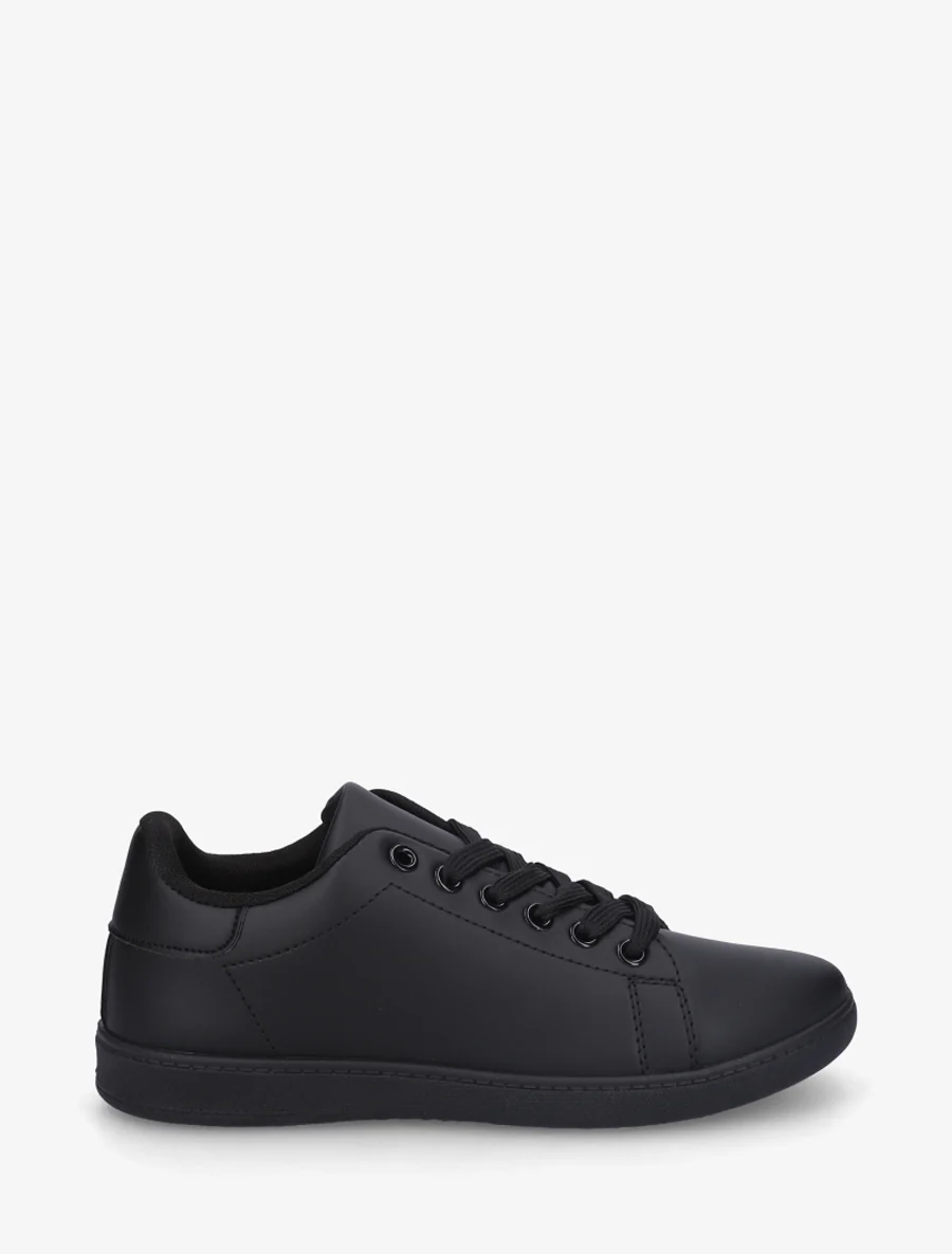 Basic sneakers van imitatieleer - Zwart