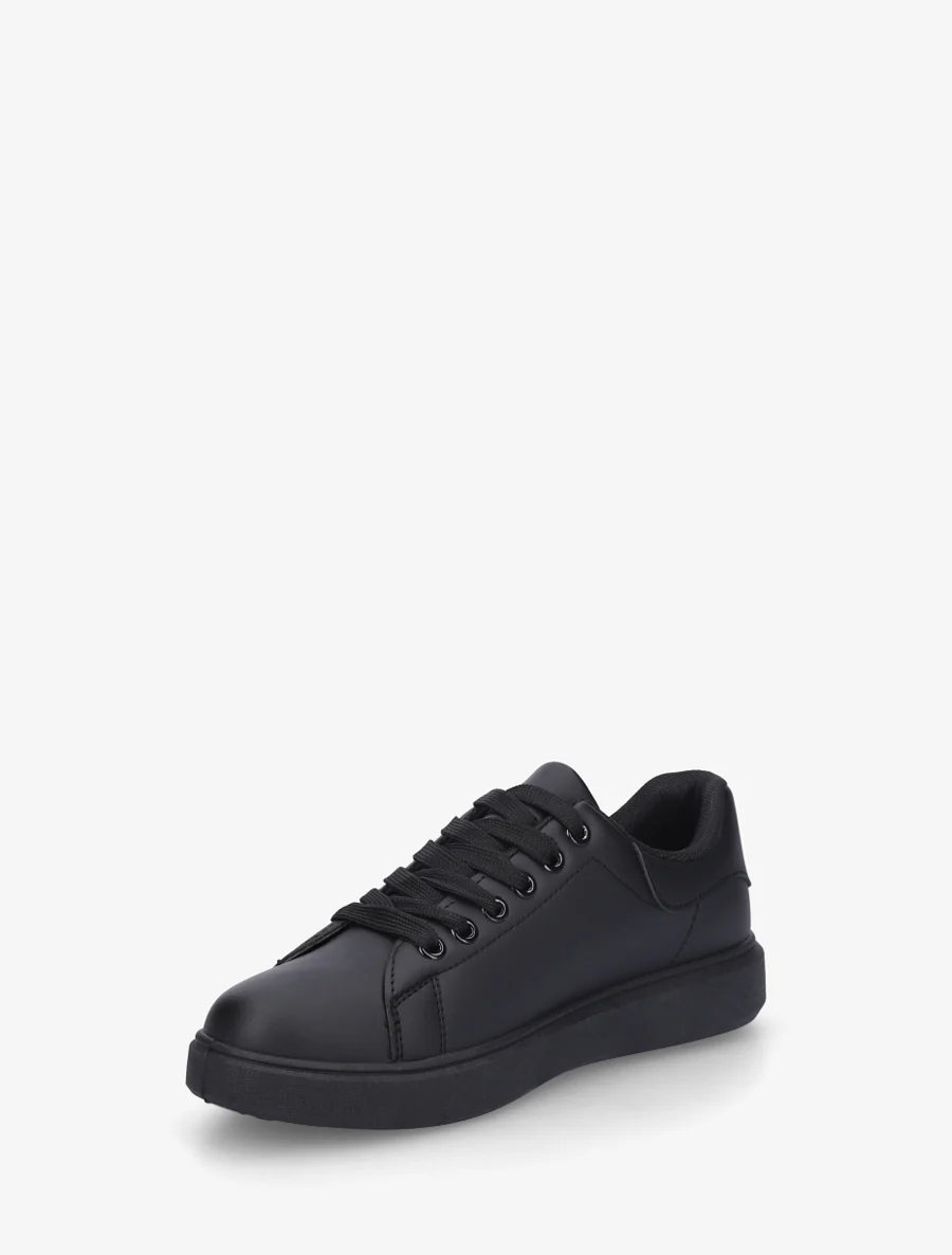 Basic sneakers van imitatieleer - Zwart - Image 3