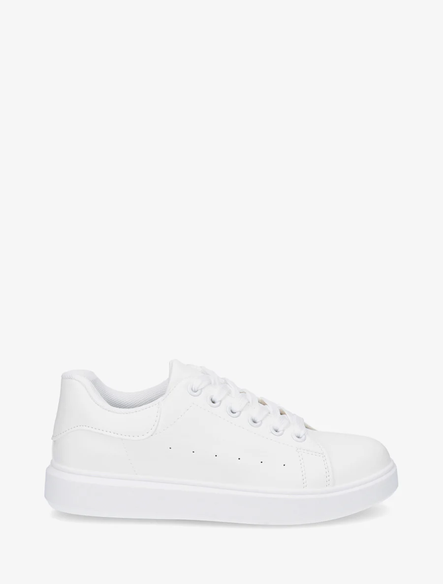Basic sneakers van imitatieleer - Wit